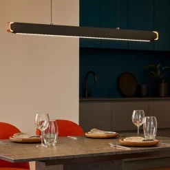 Vivida blade nero lampadario orizzontale per cucina moderna led 55w 3000k