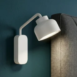 Vivida bottone lampada da comodino camera da letto moderna bianca