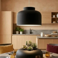 Vivida bottone lampadario da cucina dimmerabile nero biemissione con telecomando