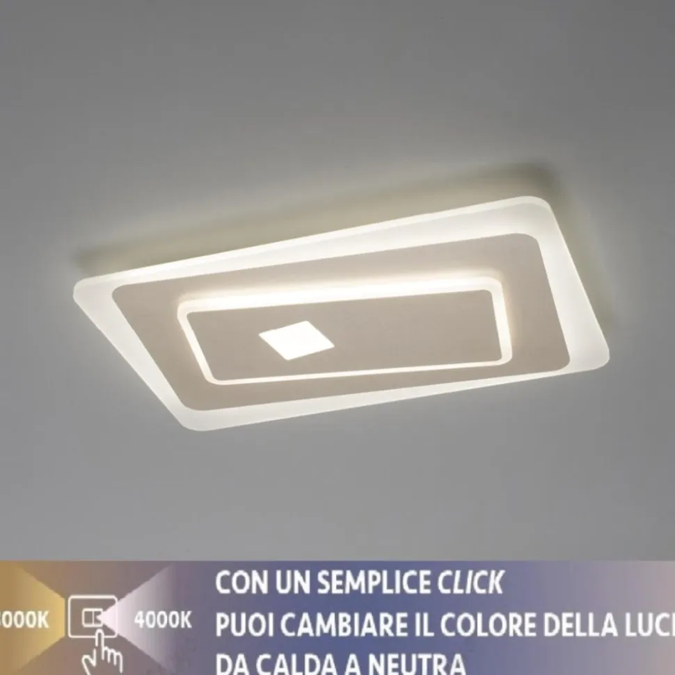 Vivida brighton plafoniera per soffitto led 40w colore sabbia