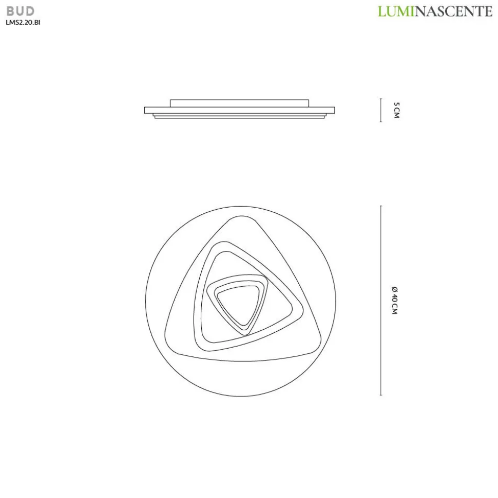 Vivida bud plafoniera led bianca 36w 3000k 4000k moderna