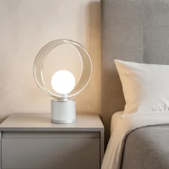 Vivida cosmit lampada abat-jour bianca da comodino design moderna h32cm