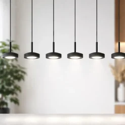 Vivida enigma lampadario con decentramento 6 luci sospese antracite