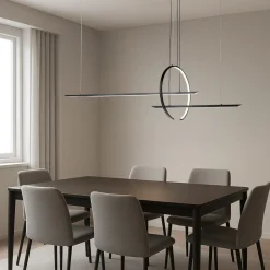 Vivida in&out lampadario moderno nero led 50w 3000k 4000k