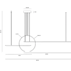 Vivida in&out lampadario moderno nero led 50w 3000k 4000k