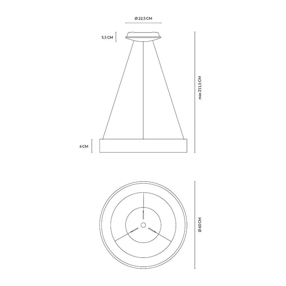 Vivida inner-r 60 lampadario sabbia led 50 3000k 4000k dimmerabile