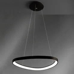Vivida international lampadario design moderno lifering nero led 60w 3000k 4000k per soggiorno