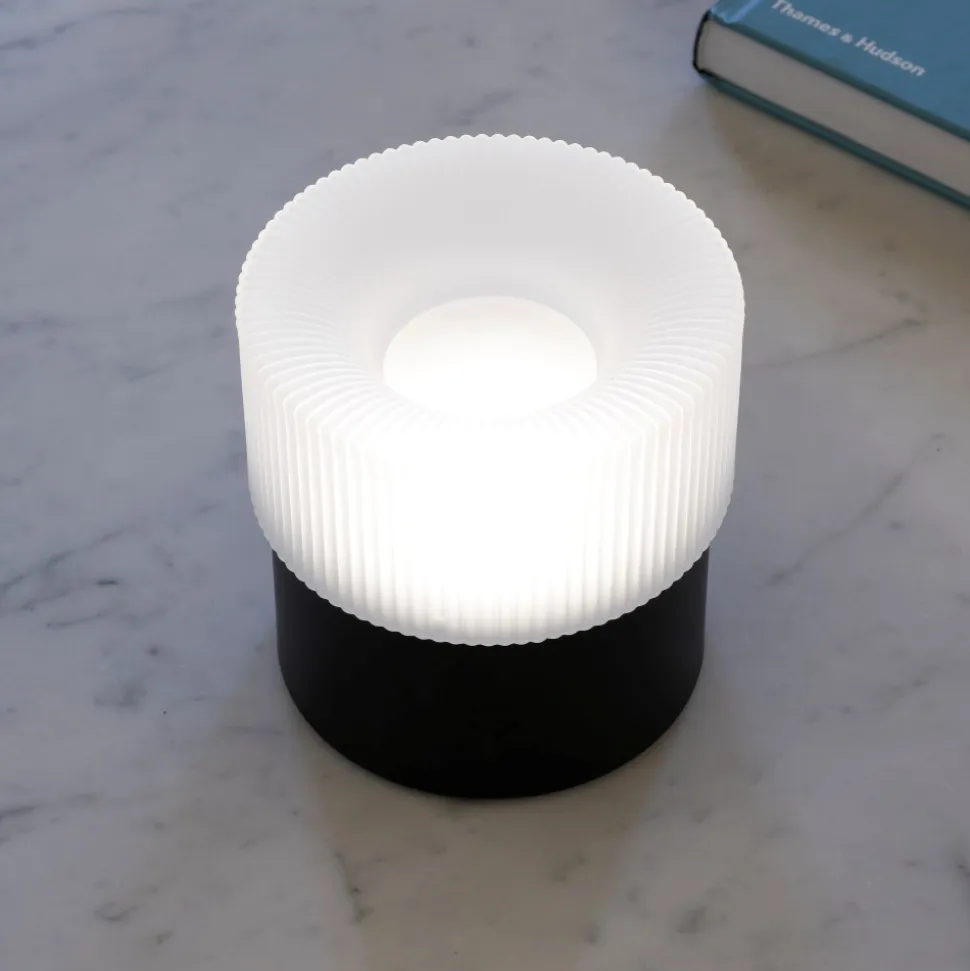 Vivida lampada da tavolo pilastro vetro bianco led dimmerabile cct
