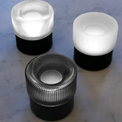 Vivida lampada da tavolo pilastro vetro bianco led dimmerabile cct