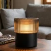 Vivida lampada da tavolo pilastro vetro fumè led cct
