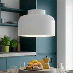 Vivida lampadario da cucina bottone bianco led dimmerabile con telecomando