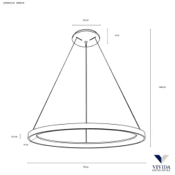 Vivida lampadario lifering-r rotondo bianco led 80w 3000k 4000k