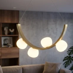 Vivida lampadario moderno sunset 24w 3000k dimmerabile oro spazzolato