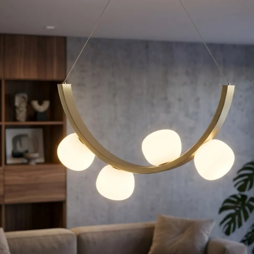 Vivida lampadario moderno sunset 24w 3000k dimmerabile oro spazzolato