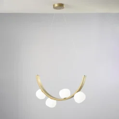 Vivida lampadario moderno sunset 24w 3000k dimmerabile oro spazzolato