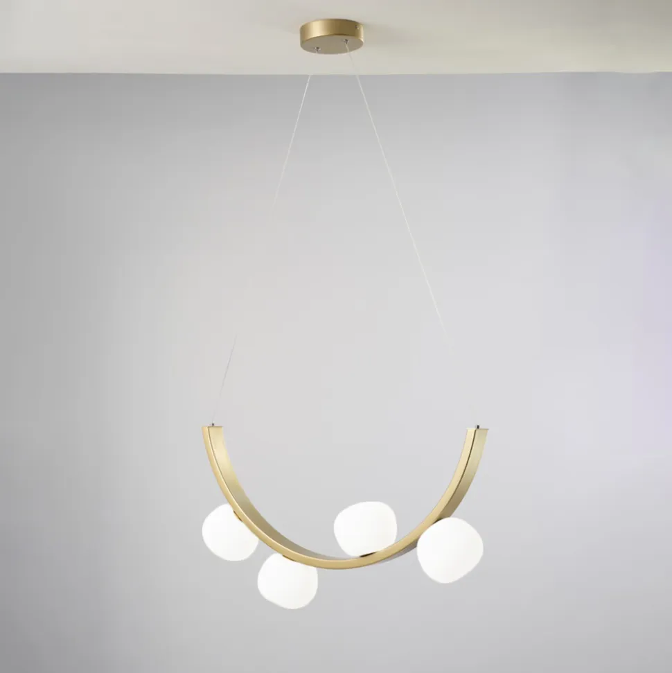 Vivida lampadario moderno sunset 24w 3000k dimmerabile oro spazzolato