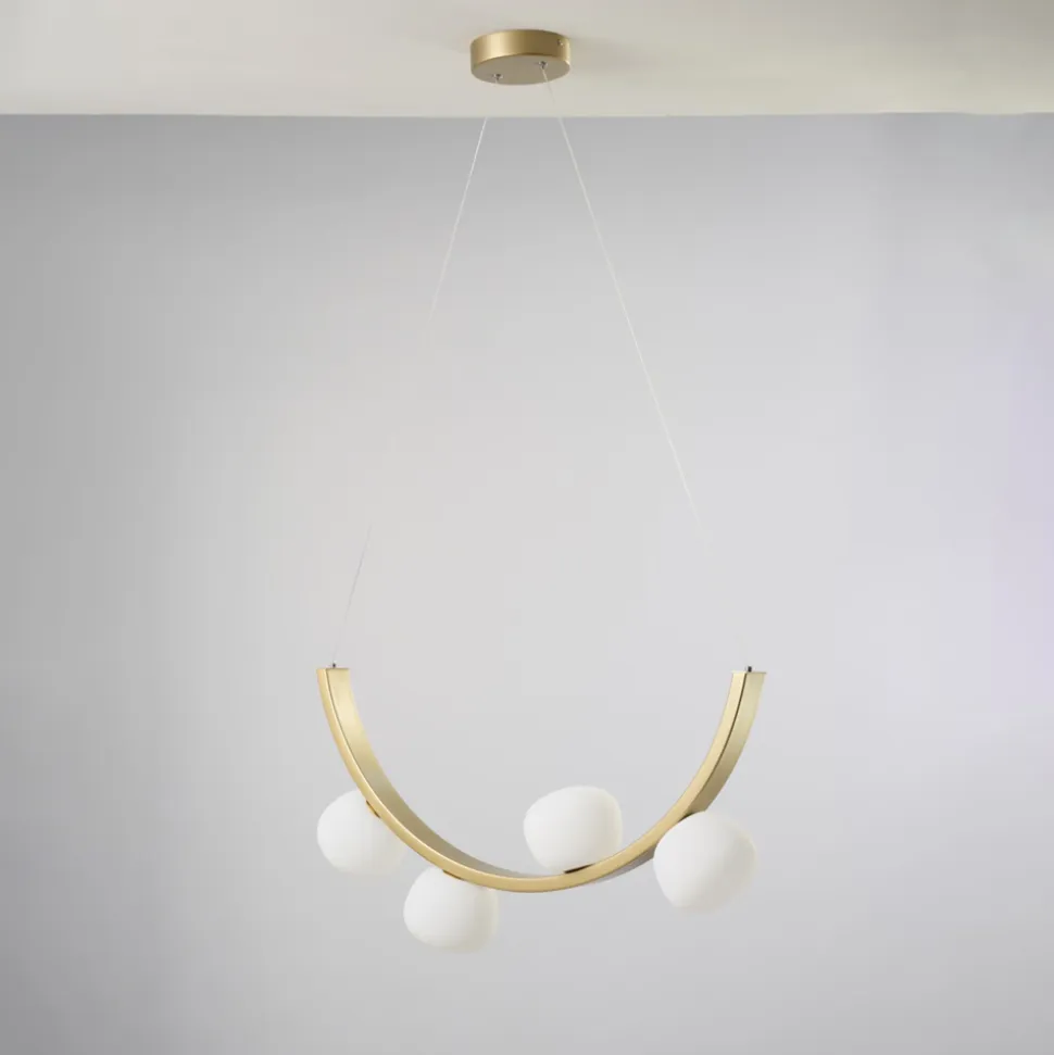 Vivida lampadario moderno sunset 24w 3000k dimmerabile oro spazzolato
