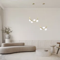 Vivida lampadario moderno sunset 24w 3000k dimmerabile oro spazzolato