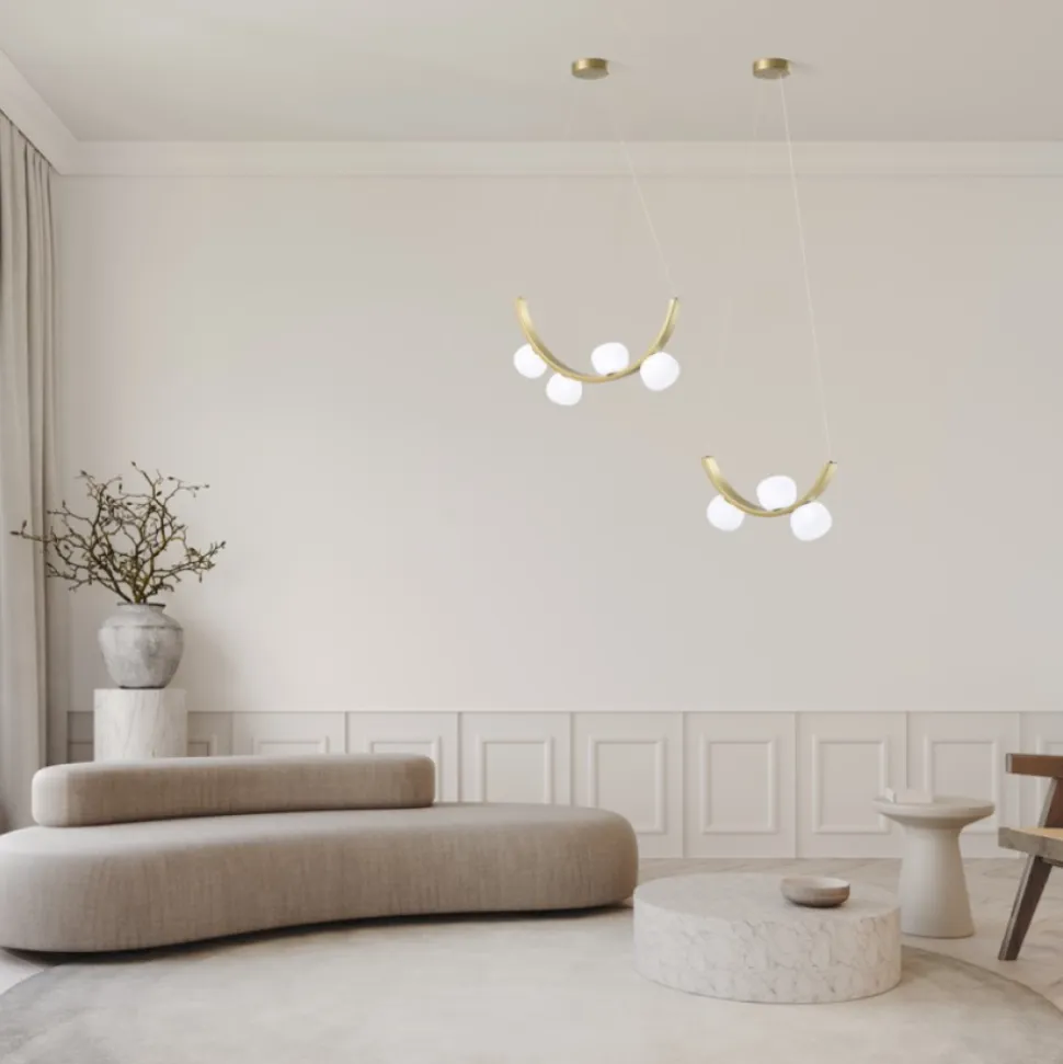 Vivida lampadario moderno sunset 24w 3000k dimmerabile oro spazzolato