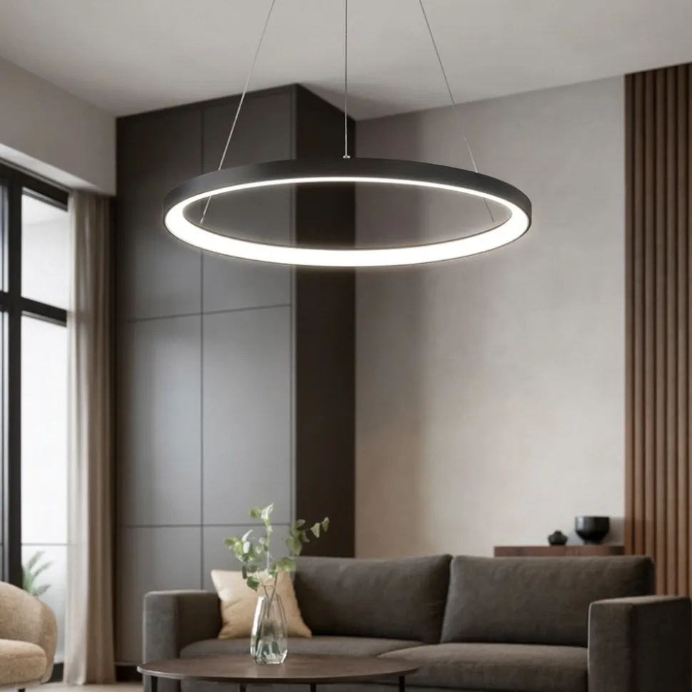 Vivida lifering bronzo lampadario moderno led 80w 3000k 4000k rotondo