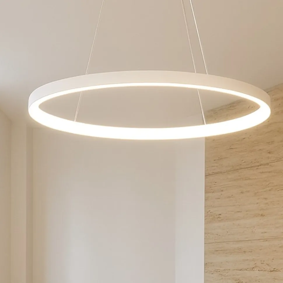 Vivida lifering-o lampadario moderno bianco led 50w 3000k 4000k ovale
