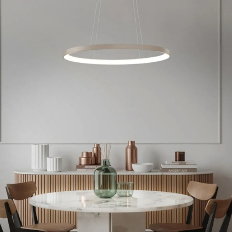 Vivida lifering-o lampadario moderno sabbia ovale led 50w 3000k 4000k