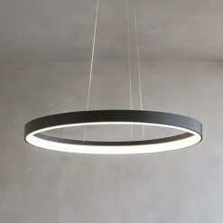 Vivida lifering-o nero lampadario ovale led 40w 3000k 4000k