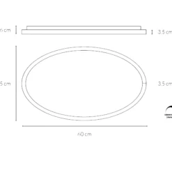 Vivida lifering-o plafoniera led sabbia ovale 40w 3000k 4000k