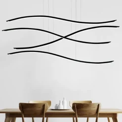 Vivida lil wave lampadario moderno led 3000k nero