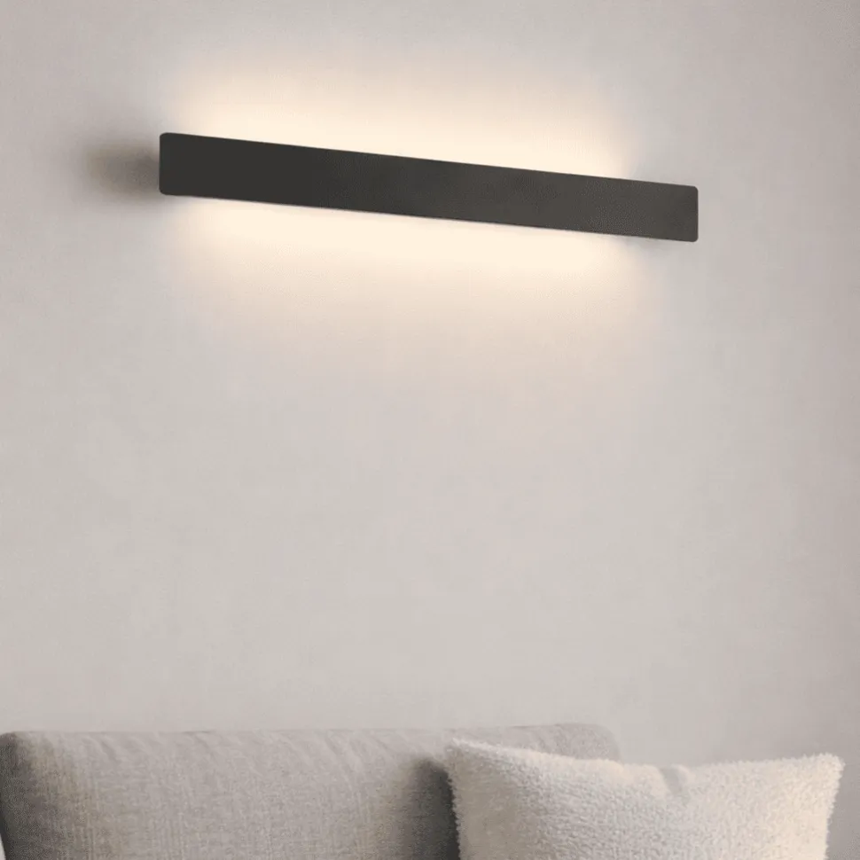 Vivida linea applique da parete nera led 3000k 75cm