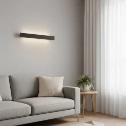 Vivida linea applique da parete nera led 3000k 75cm