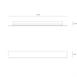 Vivida linea applique da parete nera led 3000k 75cm