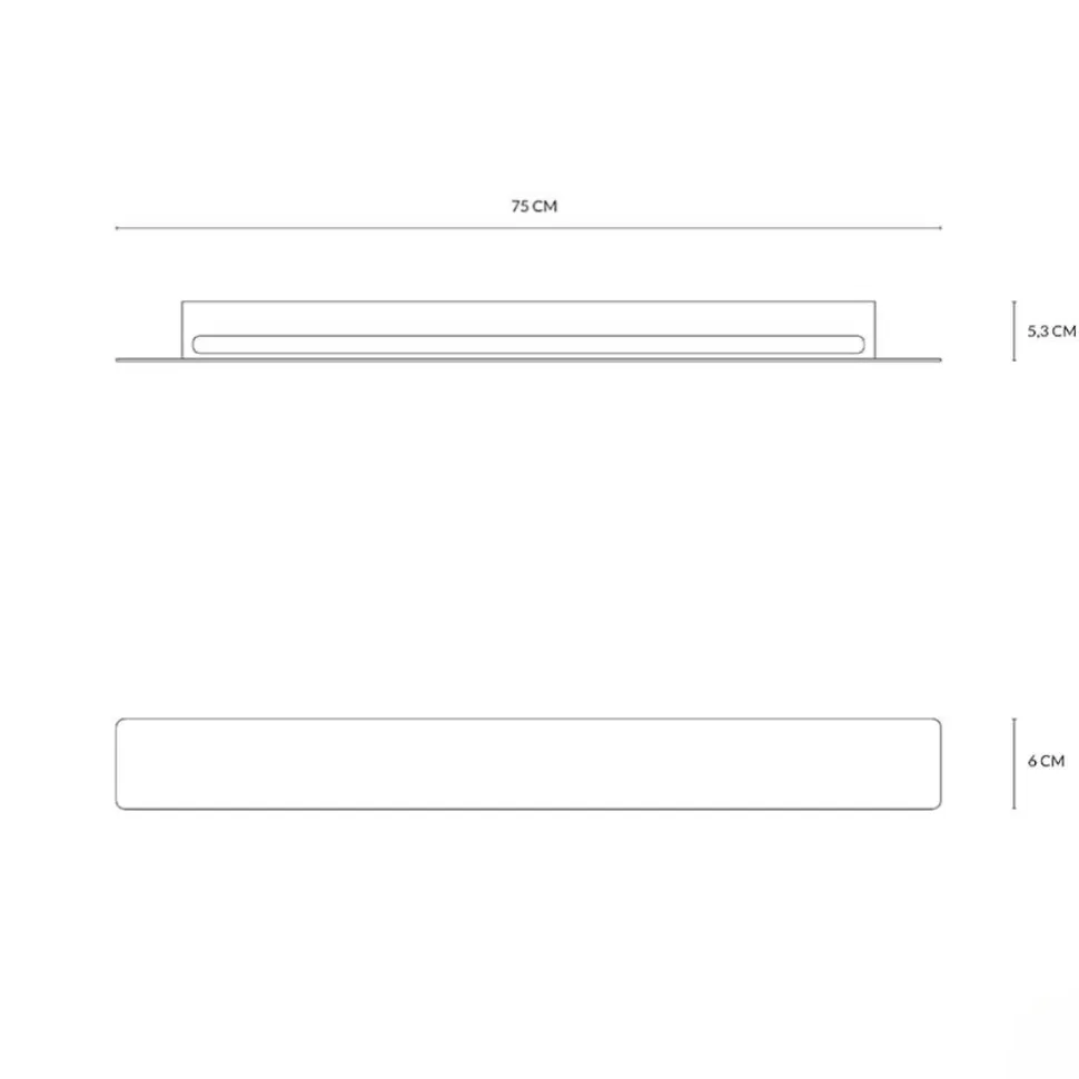 Vivida linea applique da parete nera led 3000k 75cm