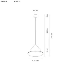 Vivida luminelle lampada a sospensione cono bianco