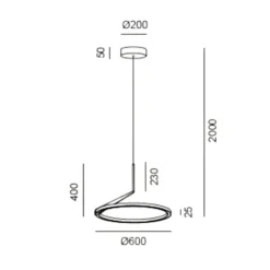 Vivida meridiana lampadario moderno led 44w 3000k 4000k bronzo