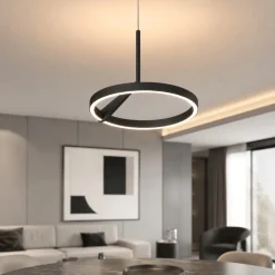Vivida meridiana nero lampadario led 17w 3000k 4000k moderno