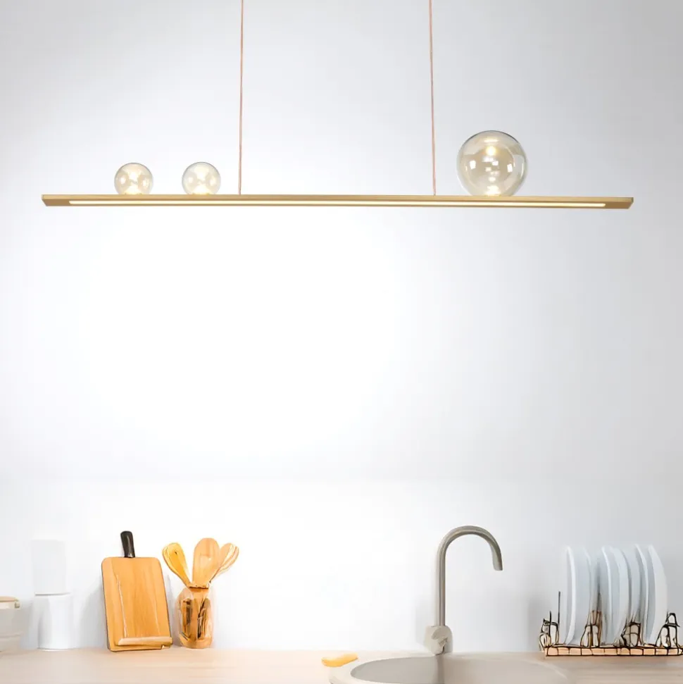Vivida moonlight lampadario oro led 36w 3000k per cucina moderna