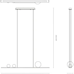 Vivida moonlight lampadario oro led 36w 3000k per cucina moderna