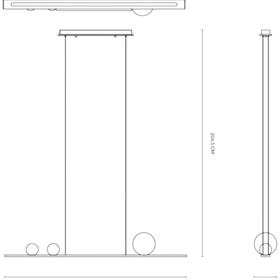 Vivida moonlight lampadario oro led 36w 3000k per cucina moderna