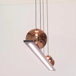 Vivida moonlight lampadario nero sfere vetro rame led 36w 3000k