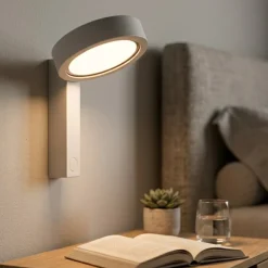 Vivida noxis applique da comodino orientabile bianca led dimmerabile presa usb