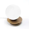 Vivida pearl abat-jour moderna da comodino oro sfera vetro bianco led 8w 3000k