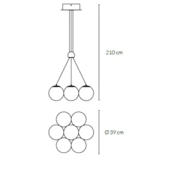 Vivida pearl lampadario oro rosa sfere di vetro per soggiorno