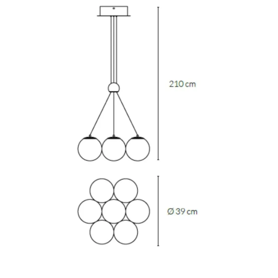 Vivida pearl lampadario oro rosa sfere di vetro per soggiorno