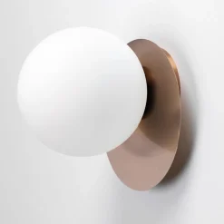 Vivida pearl oro rosa applique led 12w 3000k sfera vetro bianco