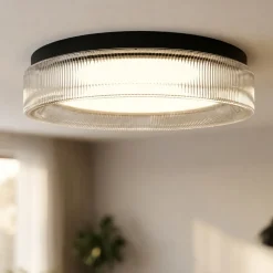 Vivida pilastro plafoniera classica vetro ovale trasparente led cct dimmerabile