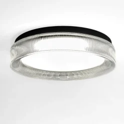Vivida pilastro plafoniera classica vetro ovale trasparente led cct dimmerabile