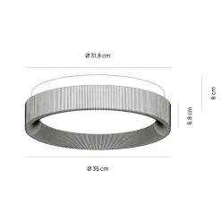 Vivida pilastro plafoniera classica vetro ovale trasparente led cct dimmerabile