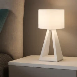 Vivida pup glass lampade da comodino moderne led 7w 3000k touch dimmer vetro bianco