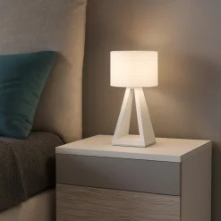 Vivida pup glass lampade da comodino moderne led 7w 3000k touch dimmer vetro bianco